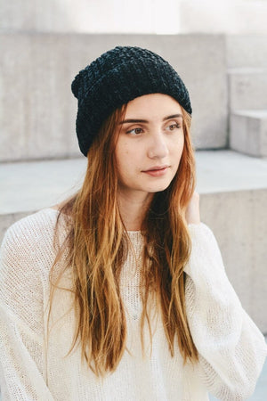 Soft Chenille Beanie Hats & Hair Leto Collection Black 