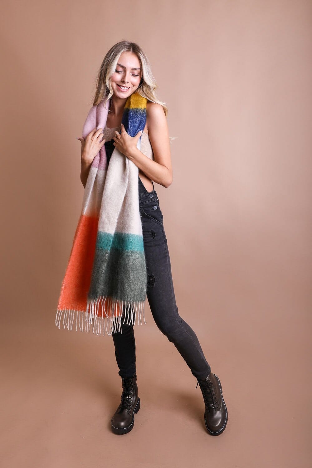 Soft Mohair Scarf Scarves Leto Collection Green/Orange 