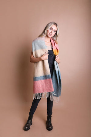 Soft Mohair Scarf Scarves Leto Collection Pink/Sage 