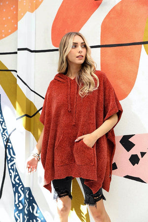 Soft Pullover Poncho Hoodie Ponchos
