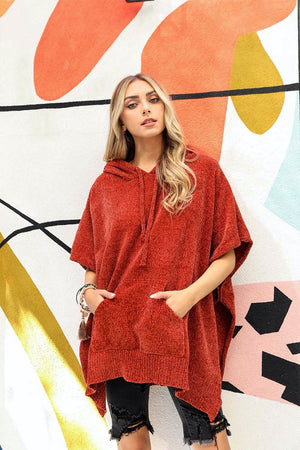 Soft Pullover Poncho Hoodie Ponchos