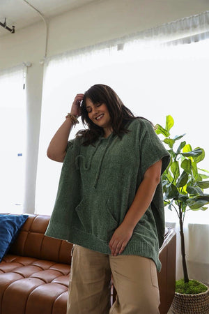 Soft Pullover Poncho Hoodie Ponchos Sage