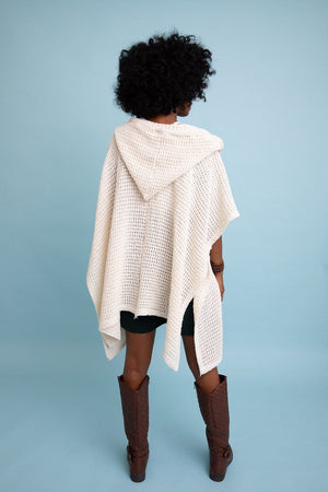 Soft Waffle Hooded Ruana Ponchos Leto Collection 