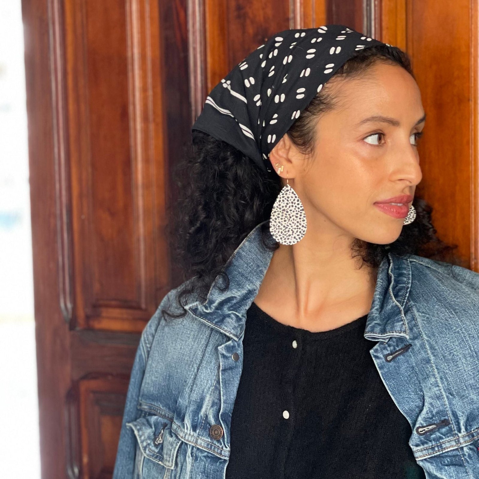 Speckled Cork Teardrop Earrings