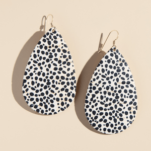 Speckled Cork Teardrop Earrings