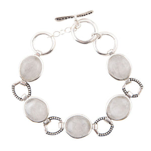 Splender Grey Quartz Sterling Link Bracelet