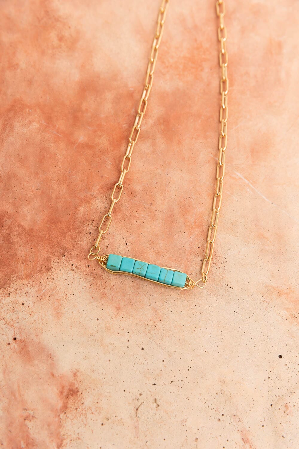 Stacked Turquoise Gold Chain Necklace Jewelry Leto Collection Gold 