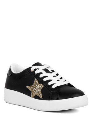 Starry Glitter Star Detail Sneakers Rag Company Black 5 