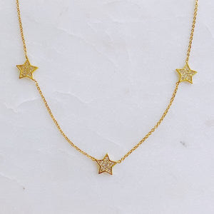 Stars In Greek Island Necklace Ellison and Young Gold OS 