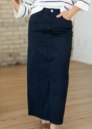 Stella Navy Maxi Denim Skirt