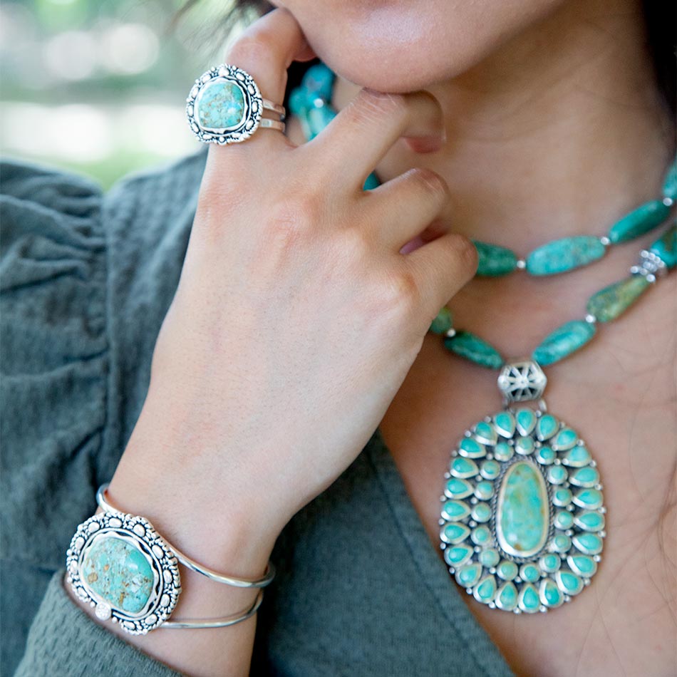 Sterling Silver and Blue Turquoise Cuff Bracelet