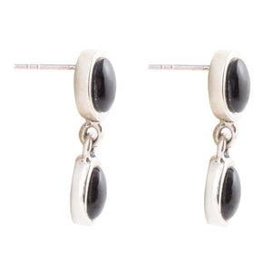 Sterling Silver Black Onyx Drop Earrings