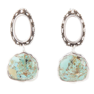 Sterling Silver Blue Turquoise Drop Earrings
