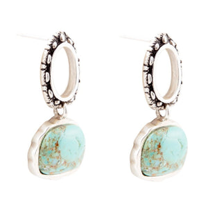 Sterling Silver Blue Turquoise Drop Earrings