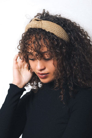 Straw Rattan Knotted Headband Hats & Hair Leto Collection 