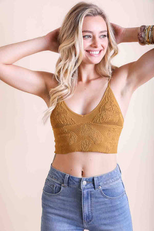 🎽 Stretchable Brami Top - Ultimate Comfort for Active Lifestyles Bralette Leto Collection XS/S Mustard 