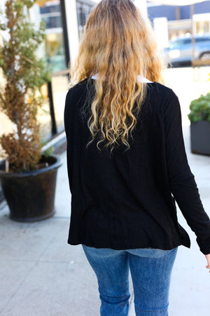 Sublime Black Hacci Dolman Pocketed Sweater Top Haptics 