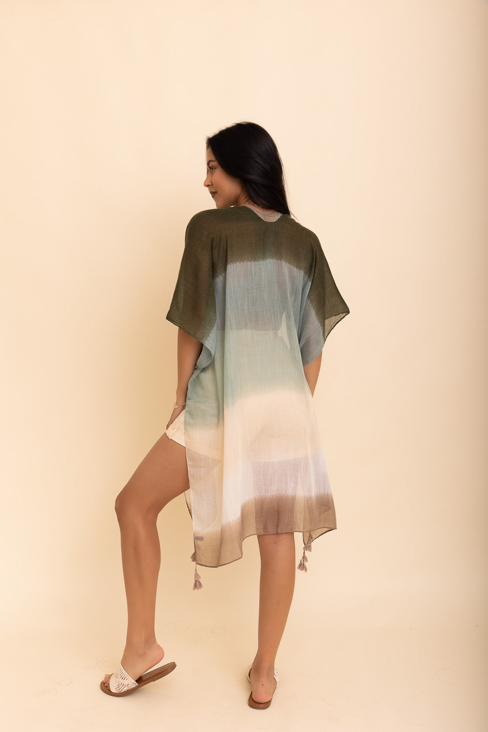 Summer Multi Gradient Kimono One Size / Sage