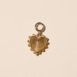 Gold Sunburst Heart Charm