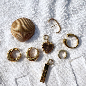 Gold Sunburst Heart Charm