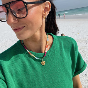 Gold Sunburst Heart Charm