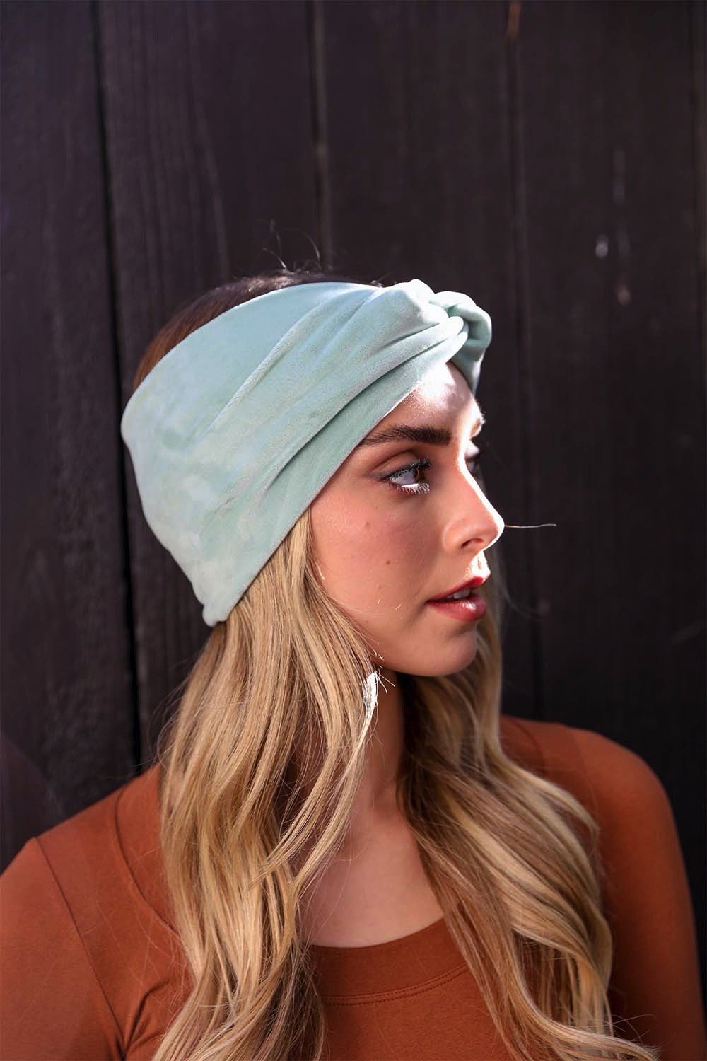 Stretchy soft twisted sage headbands for everyday comfort.