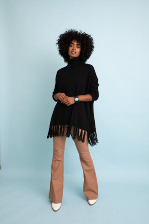 Sweater Weather Roll-Neck Poncho Ponchos Leto Collection 