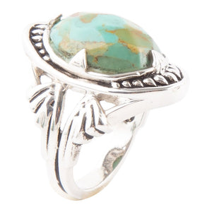 Sweet Dreams Faceted Blue Turquoise and Sterling Silver Ring