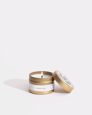 Sweet Fig Gold Travel Candle by Brooklyn Candle Studio
