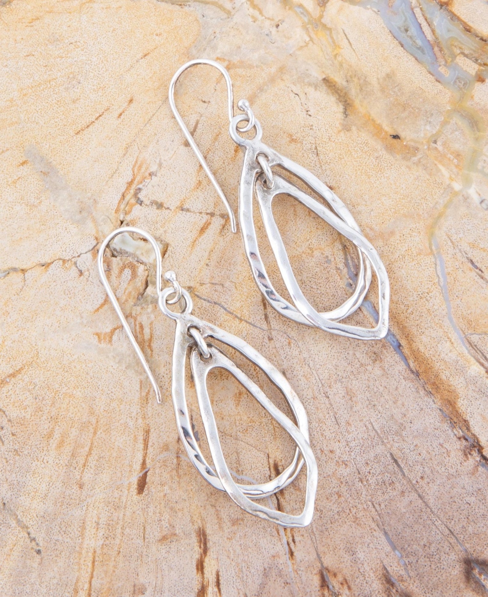 Swirled Sterling Silver Drop Earrings