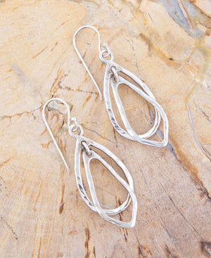 Swirled Sterling Silver Drop Earrings
