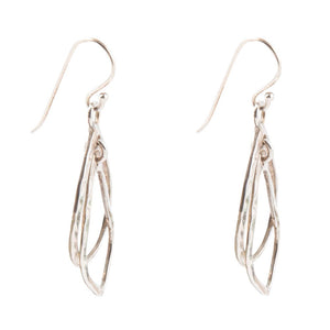 Swirled Sterling Silver Drop Earrings