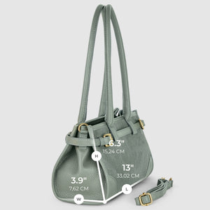 Italian Genuine Suede & Full-Grain Leather Shoulder Bag | Lodi