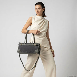 Italian Genuine Suede & Full-Grain Leather Shoulder Bag | Lodi