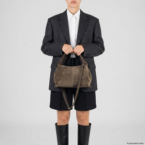 Italian Genuine Suede Shoulder Bag | Ferrara