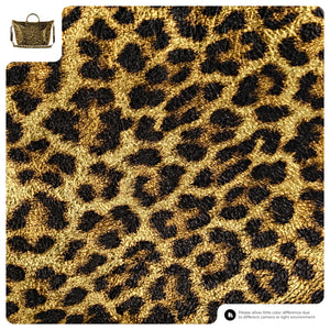 Italian Genuine Leopard-Print Metallic Suede Top-Handle Bag | Rimini