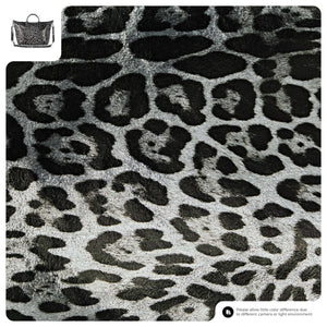 Italian Genuine Leopard-Print Metallic Suede Top-Handle Bag | Rimini