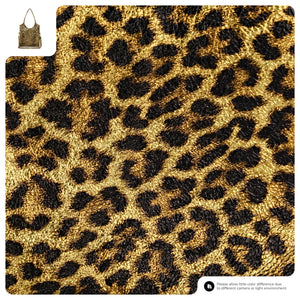 Italian Genuine Leopard-Print Metallic Suede Tote Bag | Catania