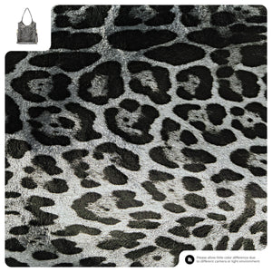 Italian Genuine Leopard-Print Metallic Suede Tote Bag | Catania