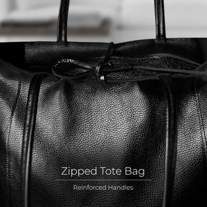 Italian Metallic Full-Grain Leather Tote Bag | Vinci