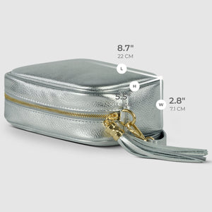 Italian Metallic Full-Grain Leather Crossbody Bag | Napoli