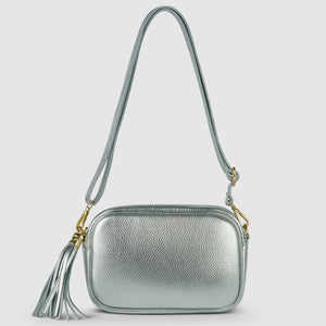 Italian Metallic Full-Grain Leather Crossbody Bag | Napoli