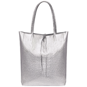 Italian Genuine Metallic Suede Tote Bag | Pisa