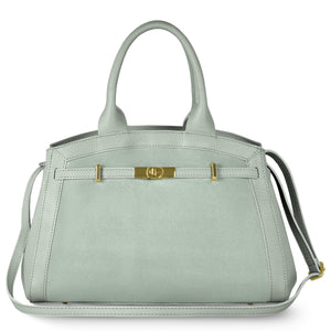 Italian Genuine Suede & Full-Grain Leather Top-Handle Bag | Forlì