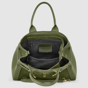 Italian Genuine Suede & Full-Grain Leather Top-Handle Bag | Forlì