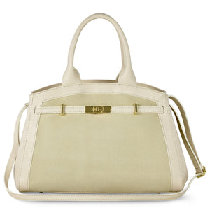 Italian Genuine Suede & Full-Grain Leather Top-Handle Bag | Forlì