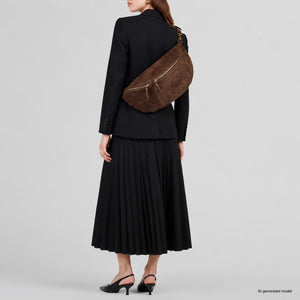 Italian Genuine Suede Crossbody Bag | Genova