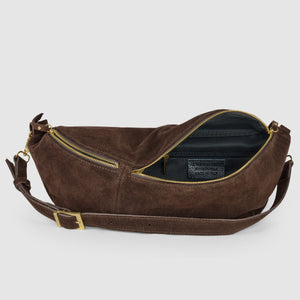 Italian Genuine Suede Crossbody Bag | Genova