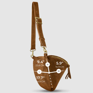 Italian Genuine Suede Crossbody Bag | Genova