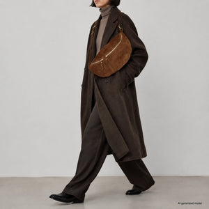 Italian Genuine Suede Crossbody Bag | Genova